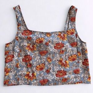 NEW Rachel Zoe Floral Print Women's Cropped Tank Top